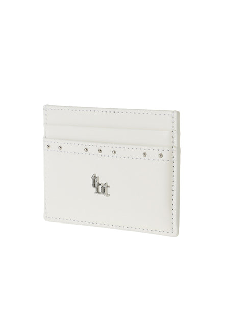 THREE TIMES - Classic stud card holder (Ivory)