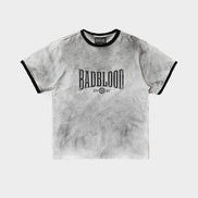 Bad Blood - Curved Logo Dusty Ringer T-Shirt (White)