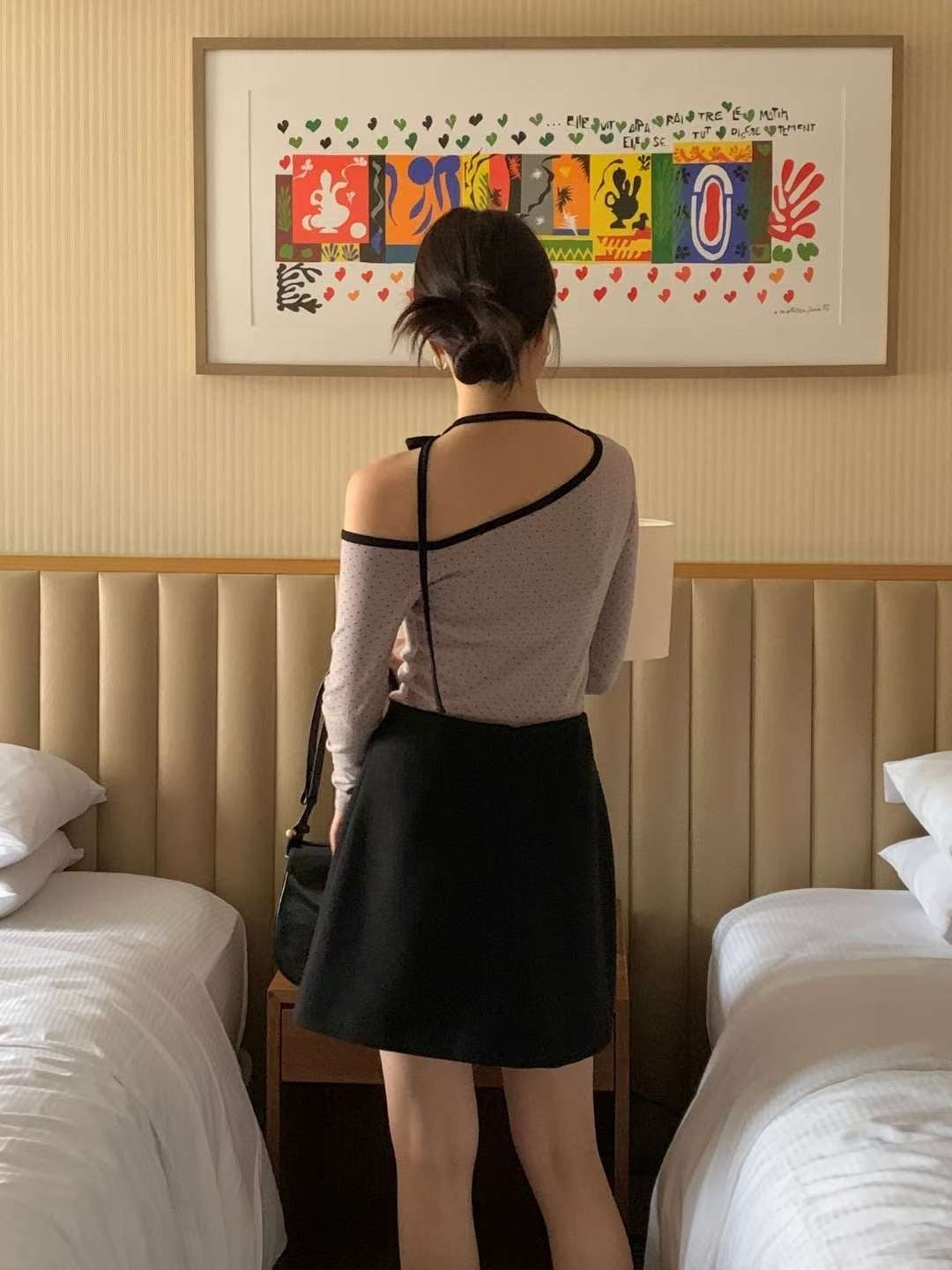 KR DOT OFF SHOULDER TOP (4 COLORS)