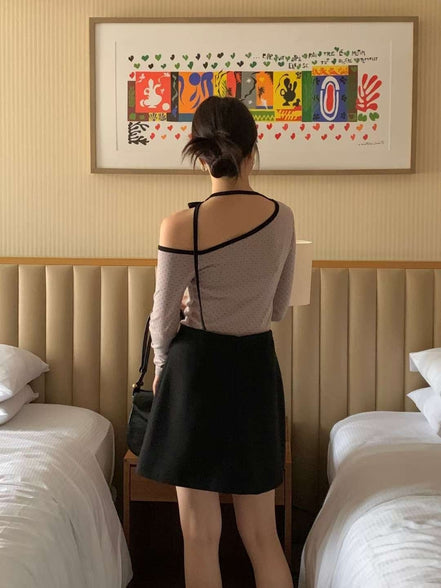 KR DOT OFF SHOULDER TOP (4 COLORS)