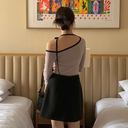KR DOT OFF SHOULDER TOP (4 COLORS)