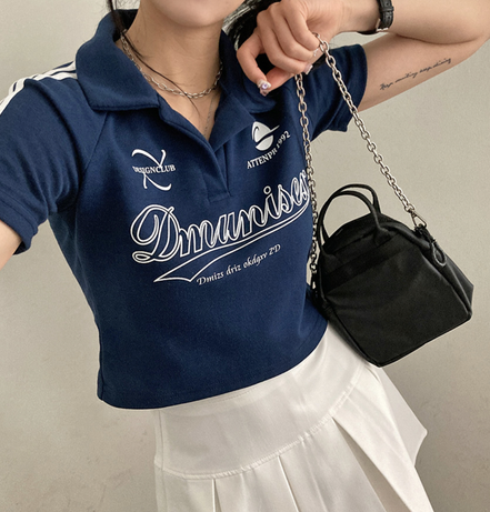 KR Y2K 彷球衣 CROP TEE 4 COLORS