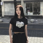 (現貨) KR Y2K 銀色心心 CROP TEE 3 COLORS
