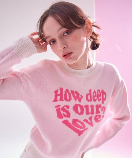 LUV IS TRUE - MV LOVE KNIT(BABY PINK)