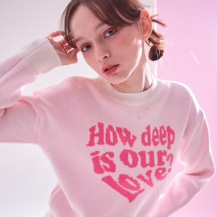 LUV IS TRUE - MV LOVE KNIT(BABY PINK)