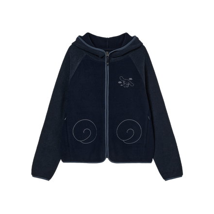 aeae x cinnamoroll - Fleece Hoodie Zip Up (NAVY)