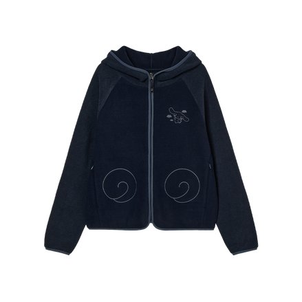aeae x cinnamoroll - Fleece Hoodie Zip Up (NAVY)
