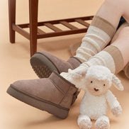 SHOOPEN - SUEDE FLEECE FLATFORM SHORT BOOTS (5 COLORS)
