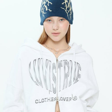 LUVISTRUE - VL 2-WAY CROP HOOD ZIP UP (WHITE)