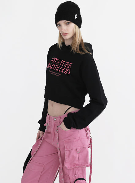 (現貨) badblood - Pure Crop Hoodie - Black