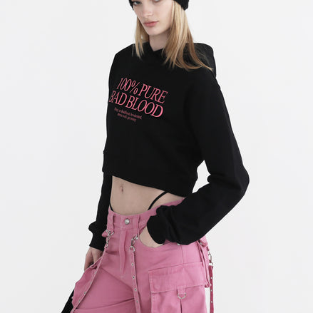 (現貨) badblood - Pure Crop Hoodie - Black