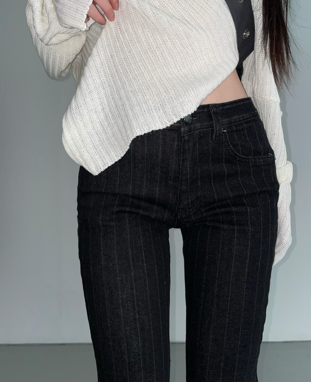 KR STRIPED BOOTCUT PANTS