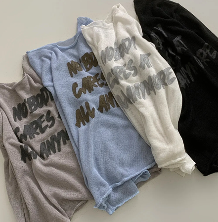 KR NOBODY CARE TOP (4 COLORS)