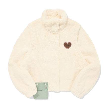(現貨) kirsh - Pocket Point Two-Way Crop Fur Jacket (Ivory)