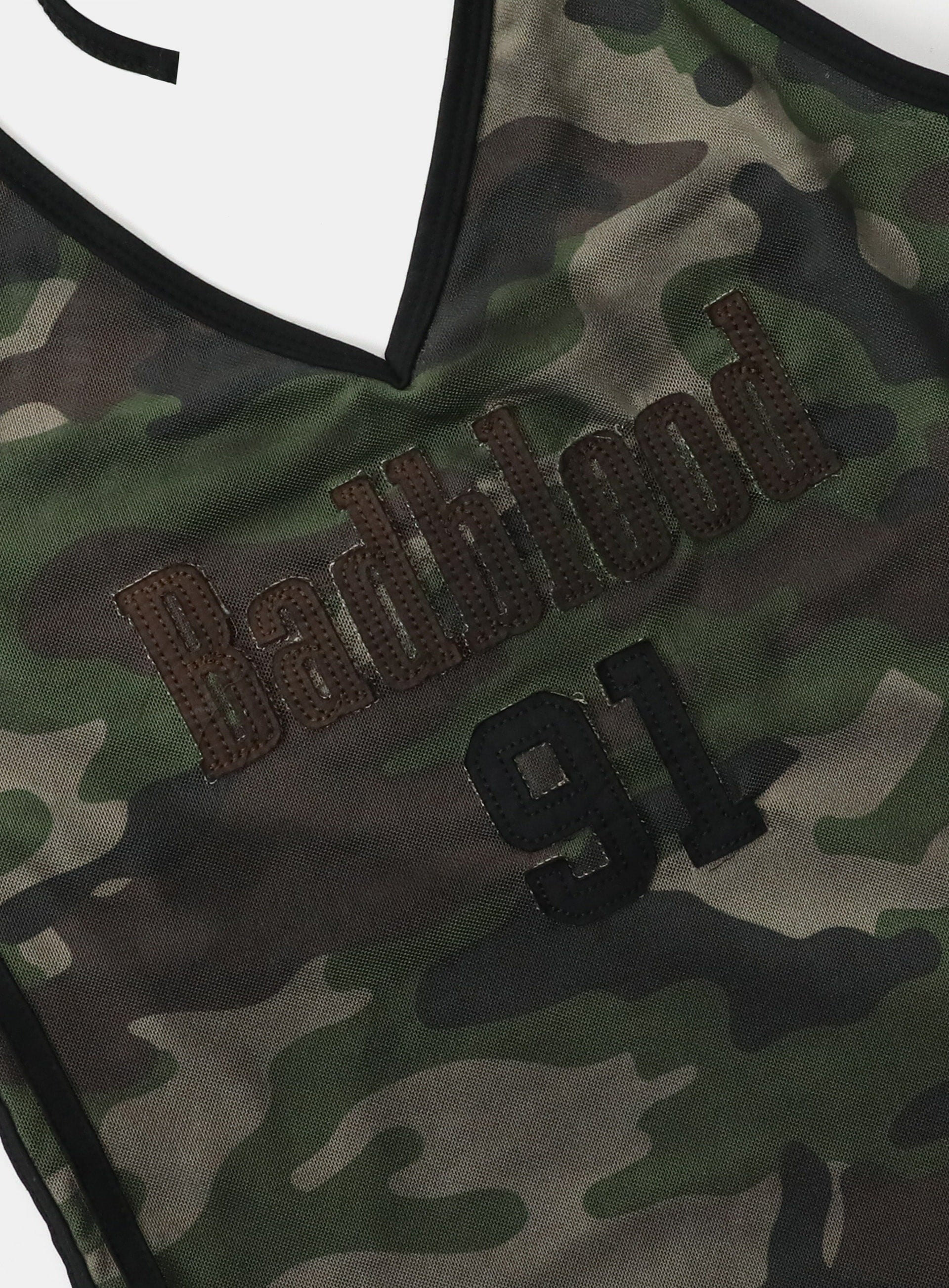 bad blood - Vintage Club Halter Tank (Green Camo)