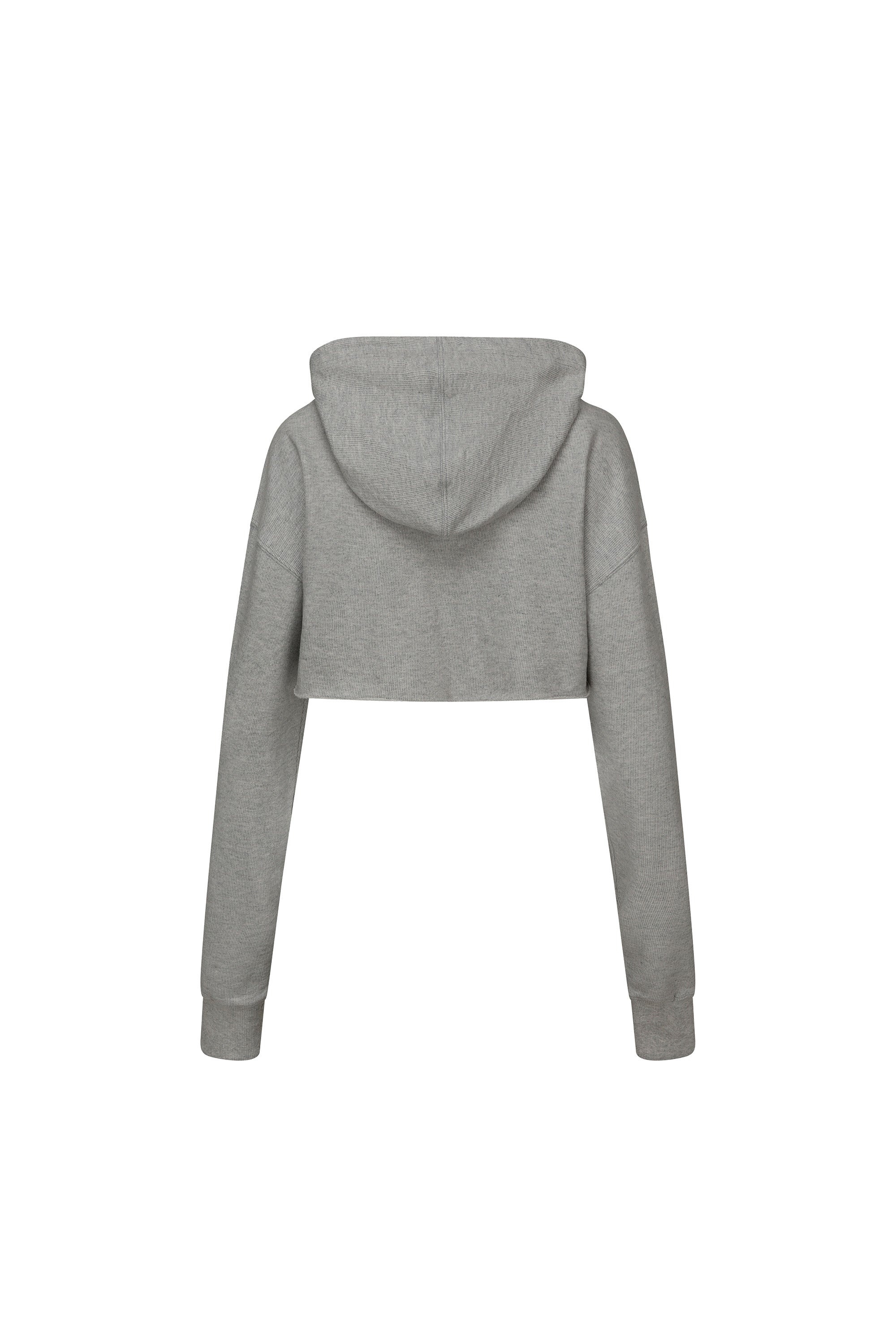 SCULPTOR - Glitter Flag Crop Hoodie (Melange Gray)