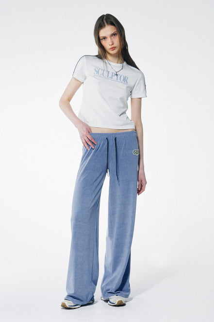 (現貨) SCULPTOR - Classic Logo Piping Crop Top (White)