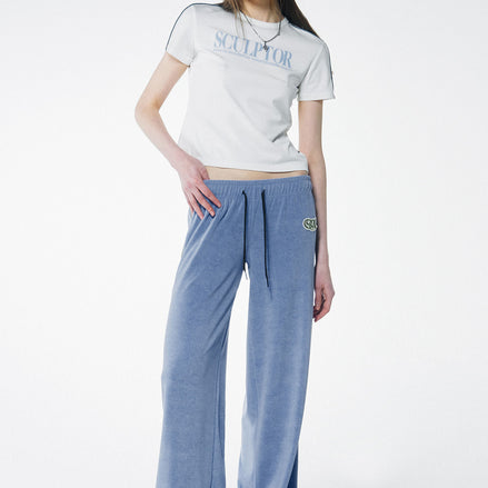 (現貨) SCULPTOR - Classic Logo Piping Crop Top (White)