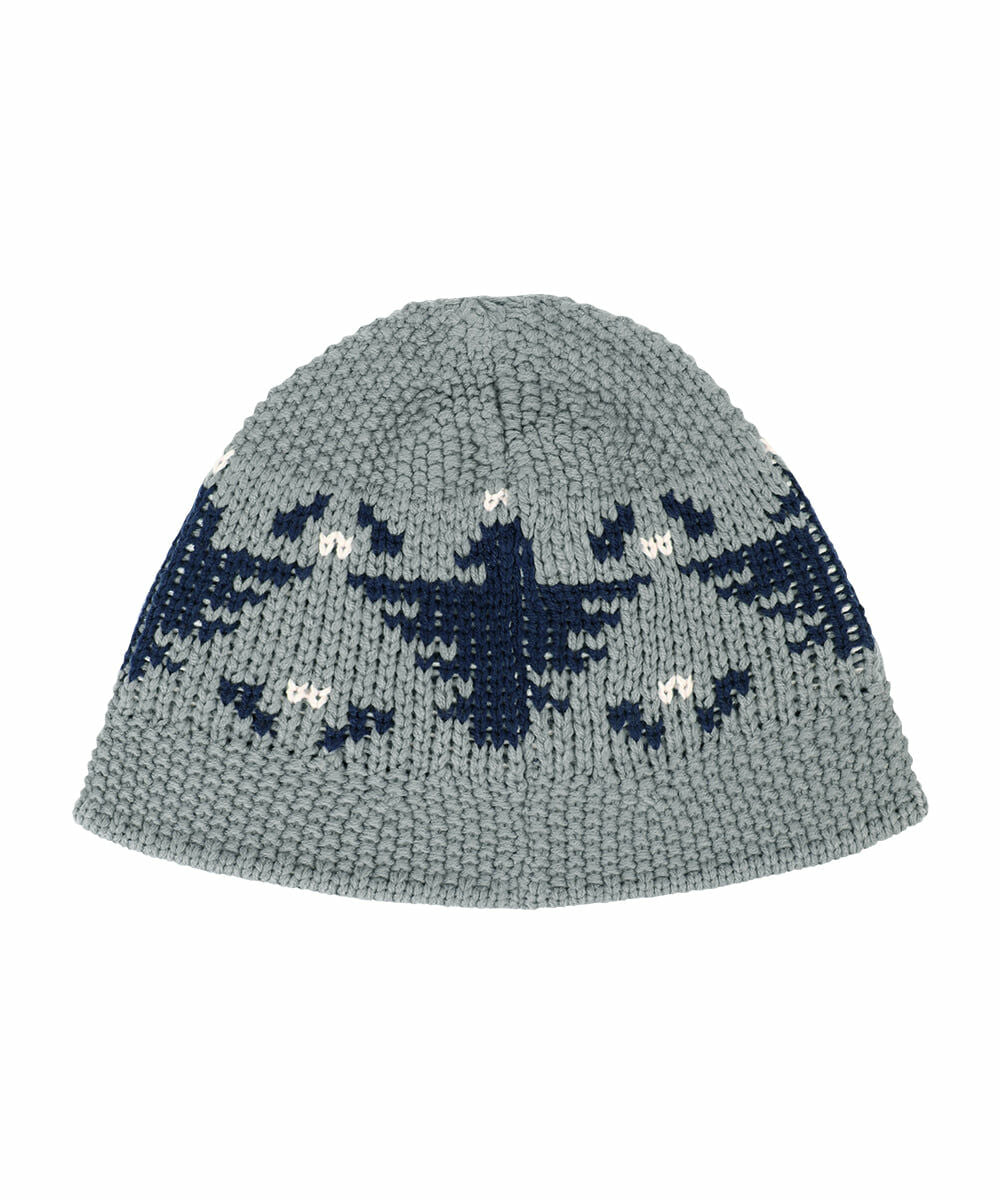 mahagrid - EAGLE KNIT BUCKET HAT (GREY)