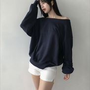 KR OFF SHOULDER OVERSIZED SWEATSHIRT (4 COLORS)