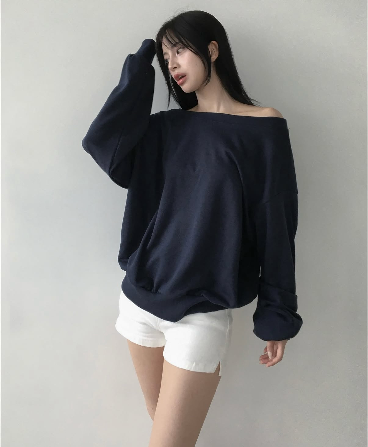 KR OFF SHOULDER OVERSIZED SWEATSHIRT (4 COLORS)