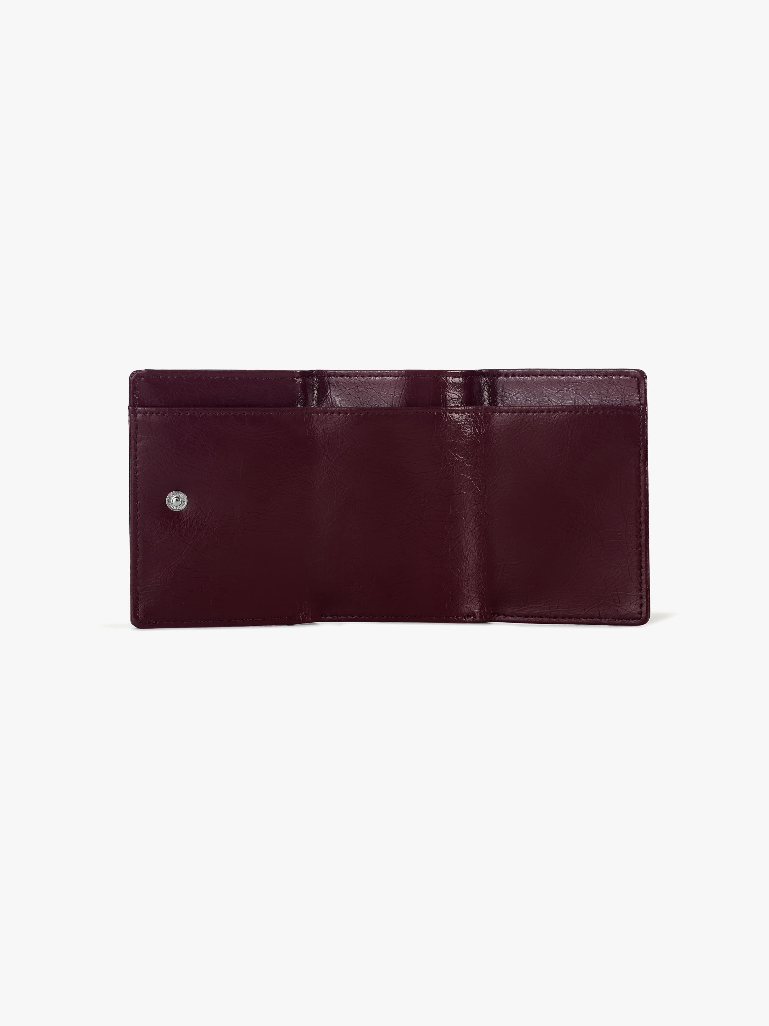 CRINKLE TRIANGLE TRIPLE WALLET (DEEP CHERRY)