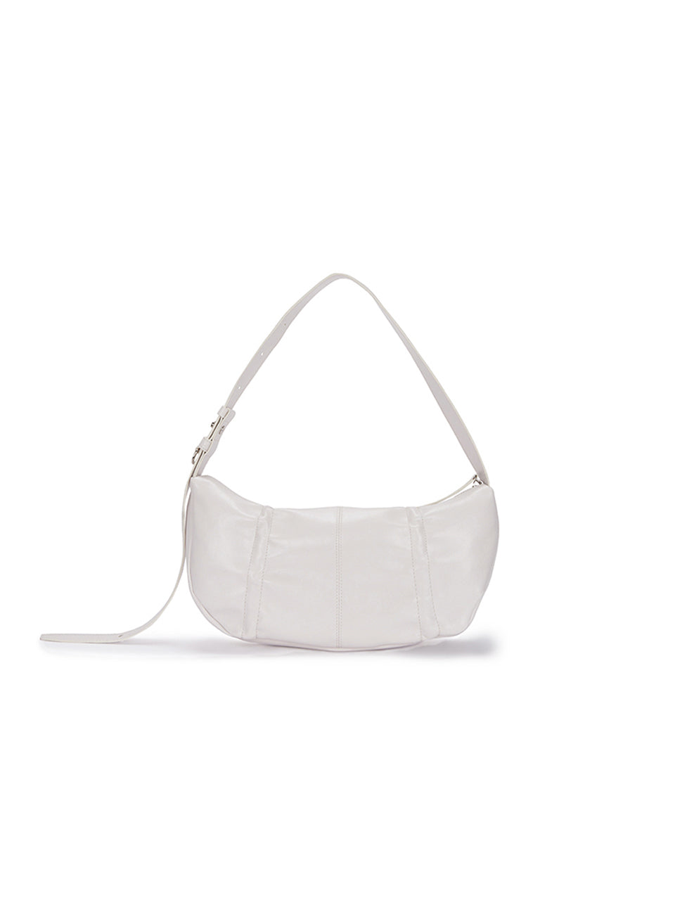 MATIN KIM - HALF SHIRRING RIBBON ROUND BAG (IVORY)