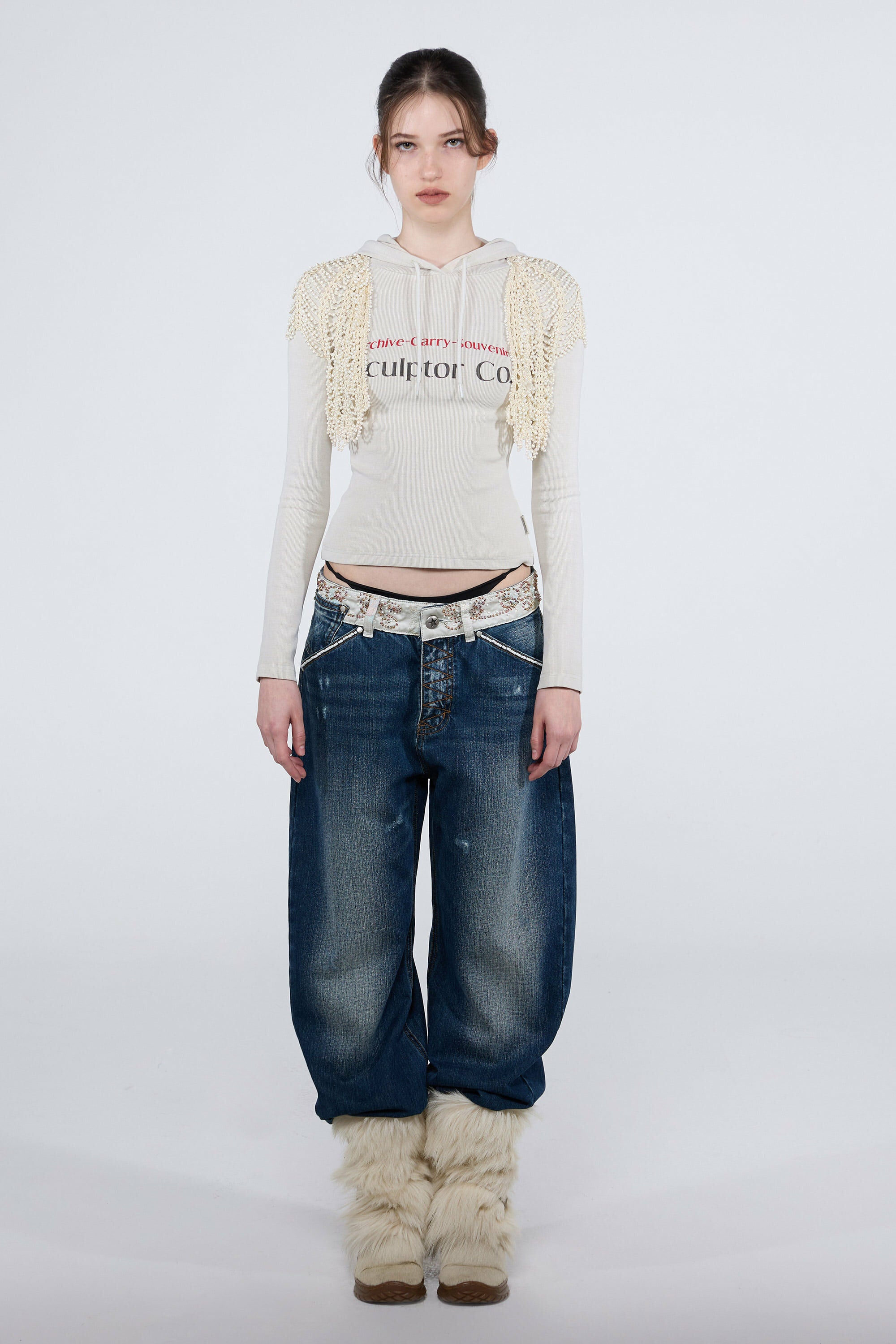 SCULPTOR - Archive Pigment Hoodie Tee (Dusty Ivory)