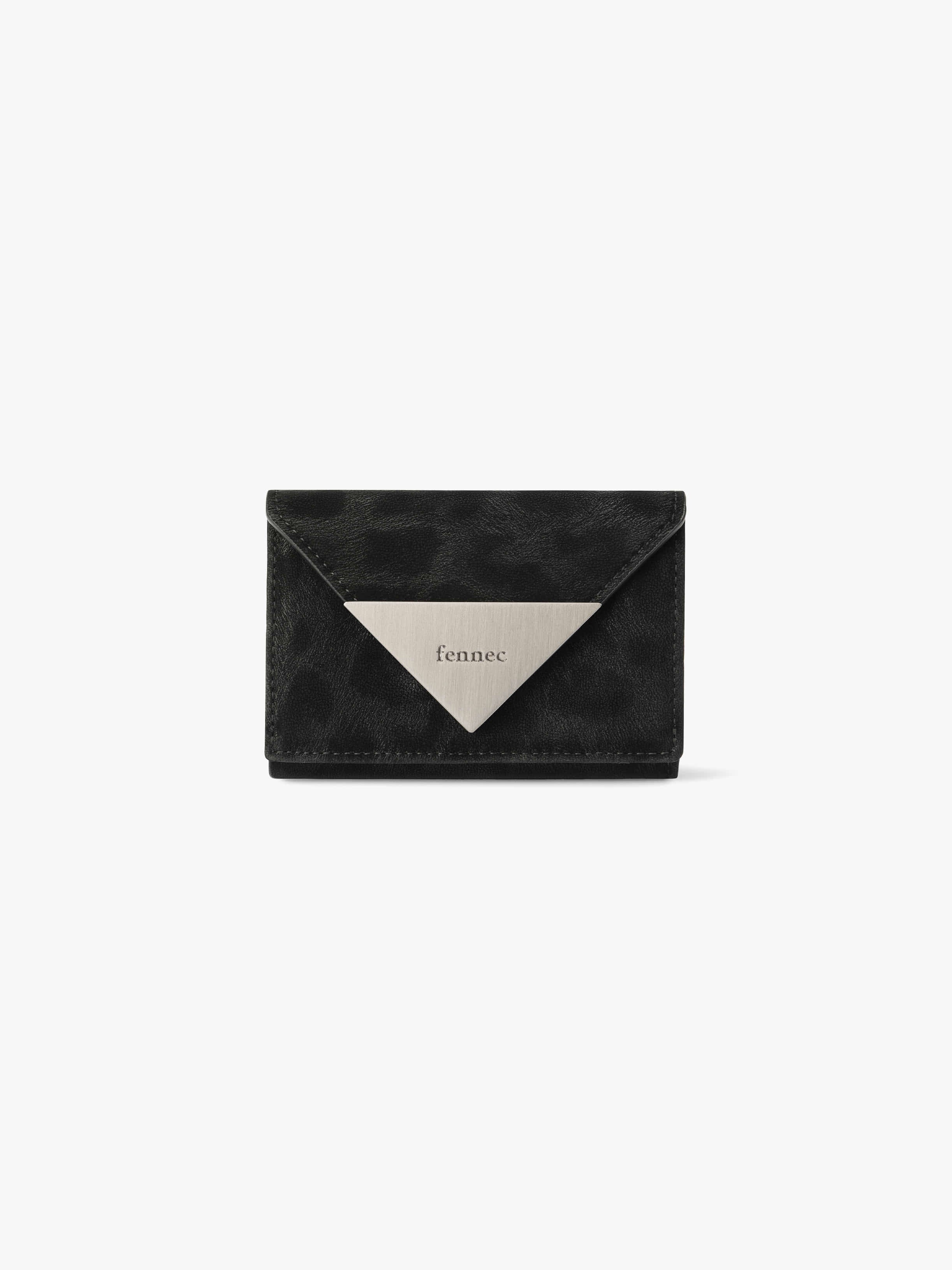 TRIANGLE TRIPLE WALLET (LEOPARD BLACK)