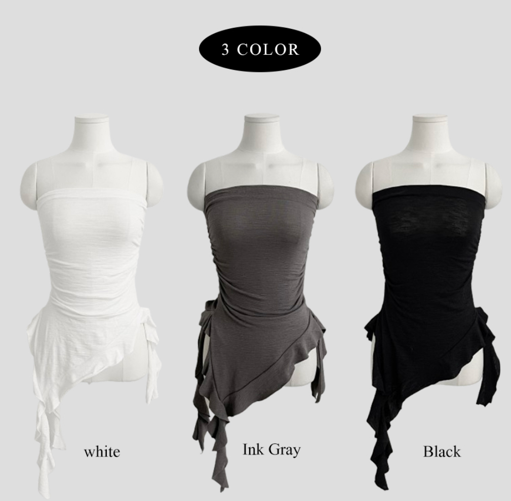 KR HIP RUFFLE TOP TUBE (3 COLORS)