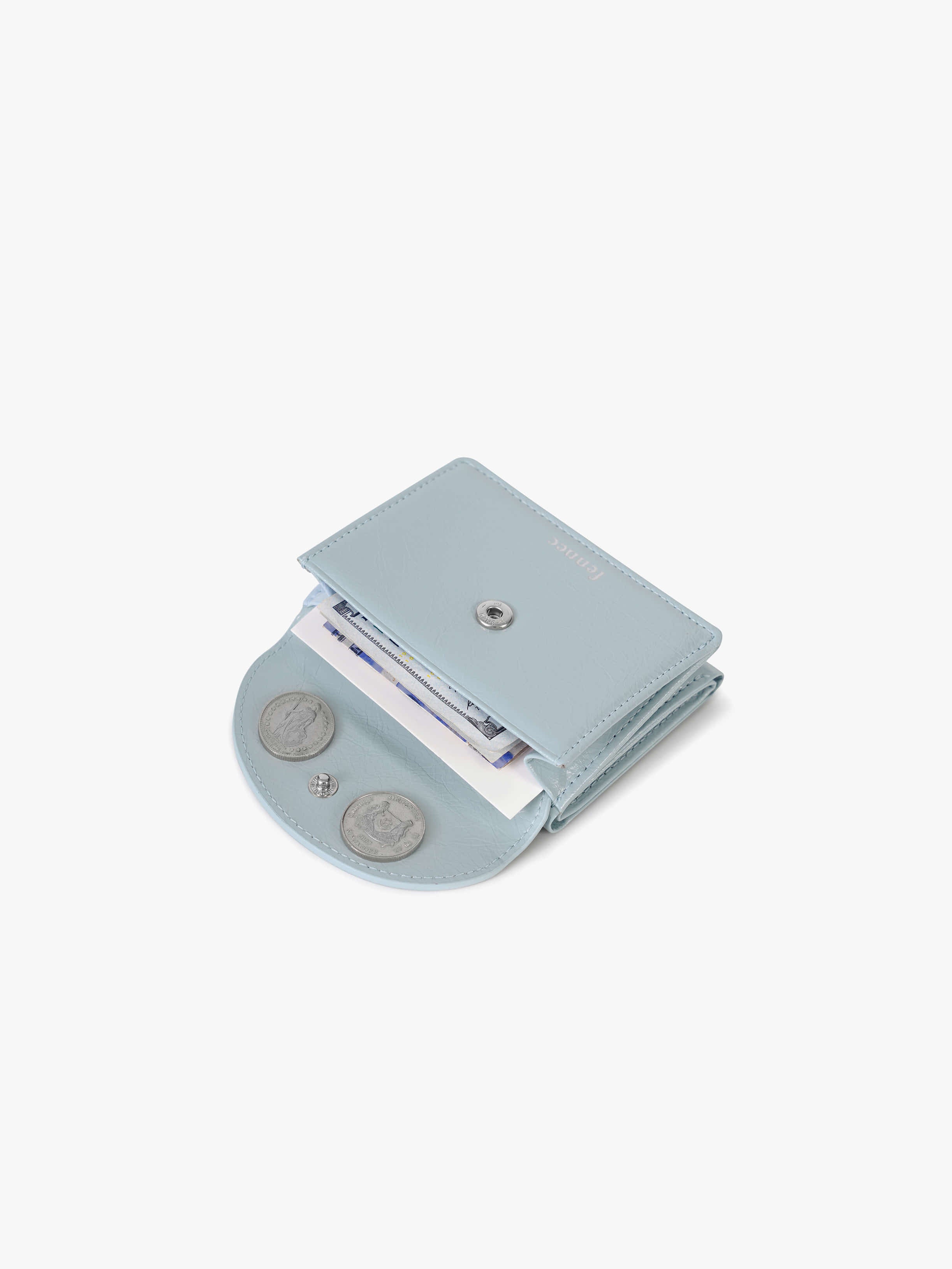 CRINKLE HALFMOON MINI WALLET (HAZE BLUE)