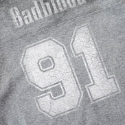 Bad Blood - 91 Crack Print V-Neck T-Shirt (Grey)