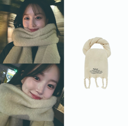 fallett - story logo long muffler (beige)